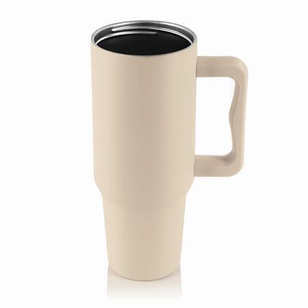 Termohrnek s brčkem, béžová, 1,2 l, s rukojetí, 1605TER031