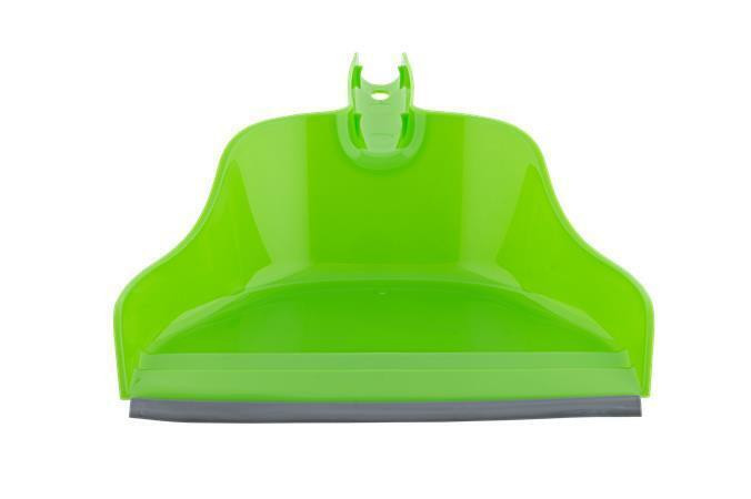 Lopatka na smetí "Handrix", zelená, s gumovým okrajem, BONUS B321