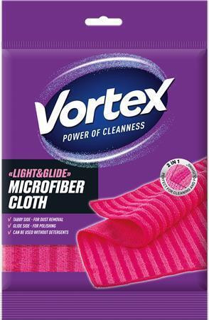 Čisticí hadřík "Light and Glide", růžová, mikrovlákno, 40 x 40 cm, 1 ks, VORTEX CLOTHLIGHT132VORTEXN