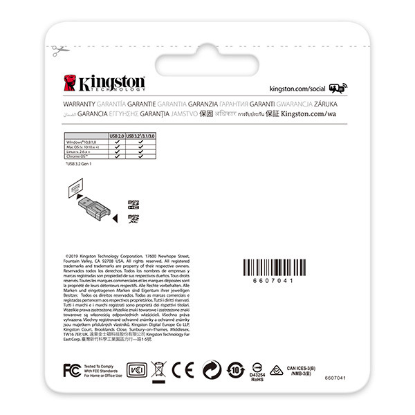 Kingston čtečka USB 3.0 (3.2 Gen 1), MobileLite Plus microSD, microSD, externí, černá, konektor USB A