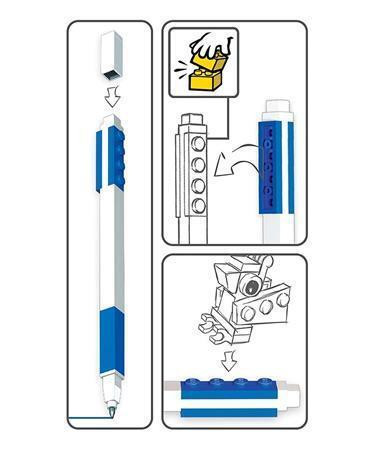 Gelové pero, modrá, 0,7 mm, sada s minifigurkou, LEGO 52600