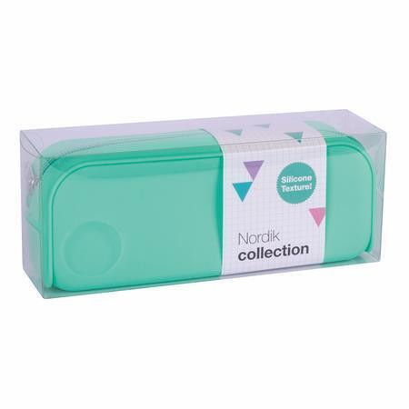Penál "Nordic", tyrkysová zelená, se zipem, silikon, APLI 18414