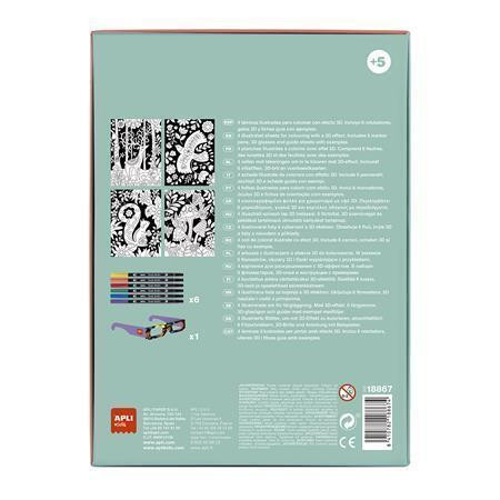 Sada omalovánek s 3D efektem "Coloring 3D", 11 dílů, APLI Kids 18867
