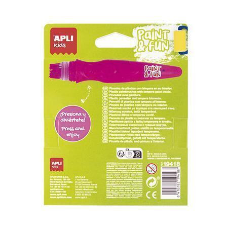 Štětcové tempery "Kids", 6 neonových barev, APLI 19418