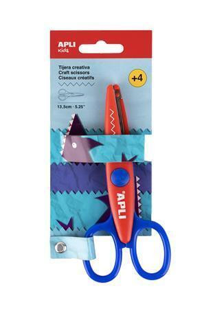 Nůžky kreativní “Zig-Zag”, modrá-červená, zoubky, 13,5 cm, APLI 20000