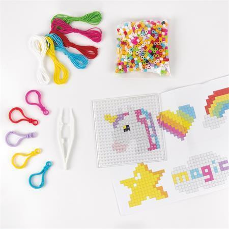 Kreativní sada na výrobu klíčenek "Craft Kit", Unicorn, zažehlovací korálky, APLI Kids 20568