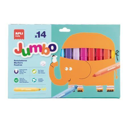 Fixy "Jumbo", 14 barev, 9,6 mm, maxi, APLI Kids 20623