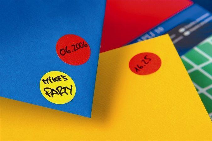 Etikety, kruhové, červená, průměr 16mm, na ruční popis, 432 ks/bal., APLI