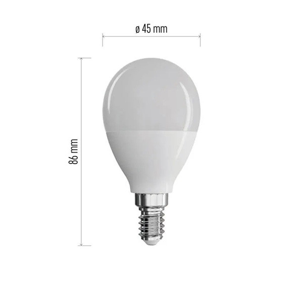 LED žárovka EMOS Lighting E14, 220-240V, 7.3W, 806lm, 2700k, teplá bílá, 30000h, Classic 86x45x45 mm