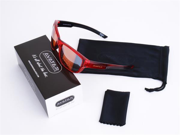 Sluneční brýle "Red Knight", červená, HD, AVATAR