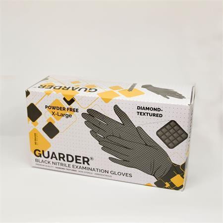 Ochranné rukavice, černá, jednorázové, nitrilové, 8,4 g, vel. XL, 90 ks, nepudrované, 1019XL