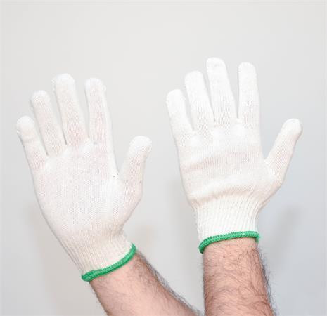 Ochranné rukavice, přírodní bílá, pletené, velikost XXL, směs bavlny a polyesteru, 12 párů,SF0001-11
