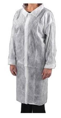 Plášť se suchými zipy, bílá, velikost L, jednorázový, PP, 10 ks/balení, 1212-20-L T