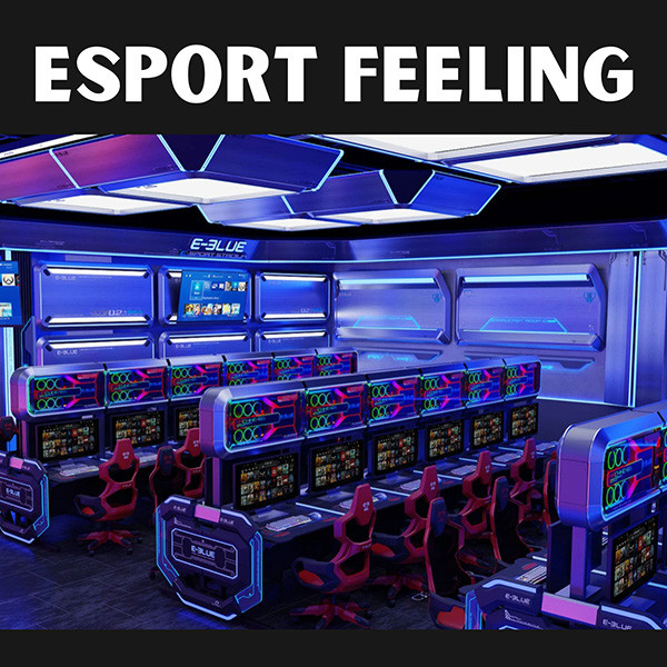 Herní židle E-blue AUROZA, červená, podsvícená, + herní sada Polygon