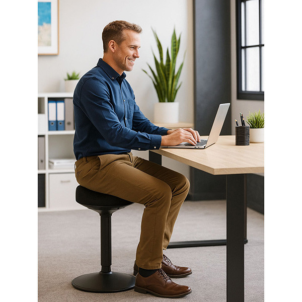 Powerton ERGO BALANC Kancelářská ergonomická stolička, černá