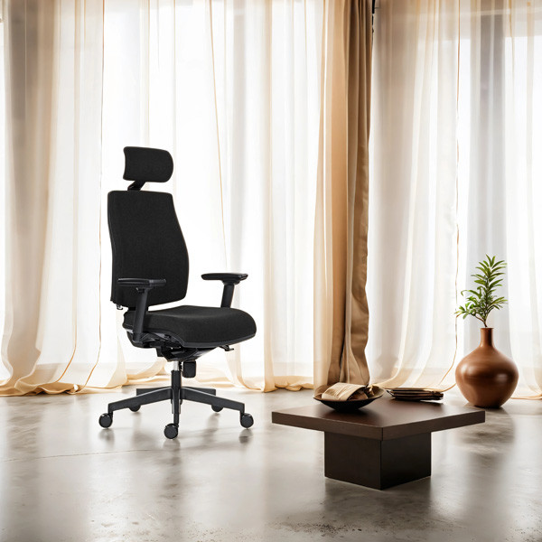 Powerton ERGO JANA Kancelářské ergonomické křeslo, Černé