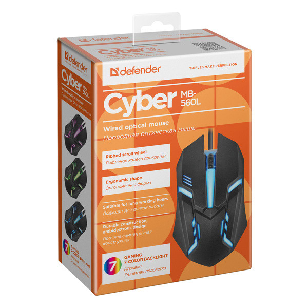 Defender Cyber MB-560L Myš drátová, černá, 1200DPI