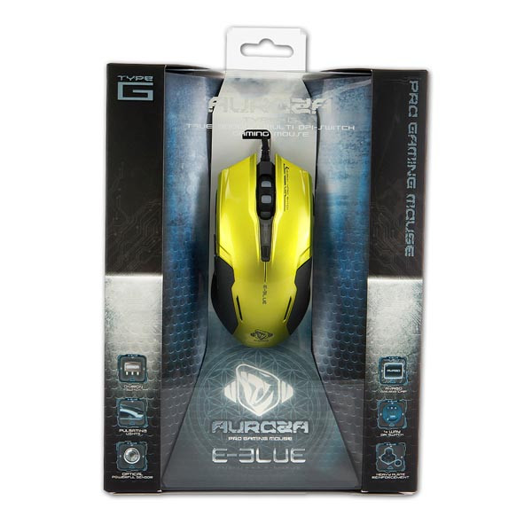 E-blue Auroza G Myš drátová, zelená, 3000DPI, DOPRODEJ