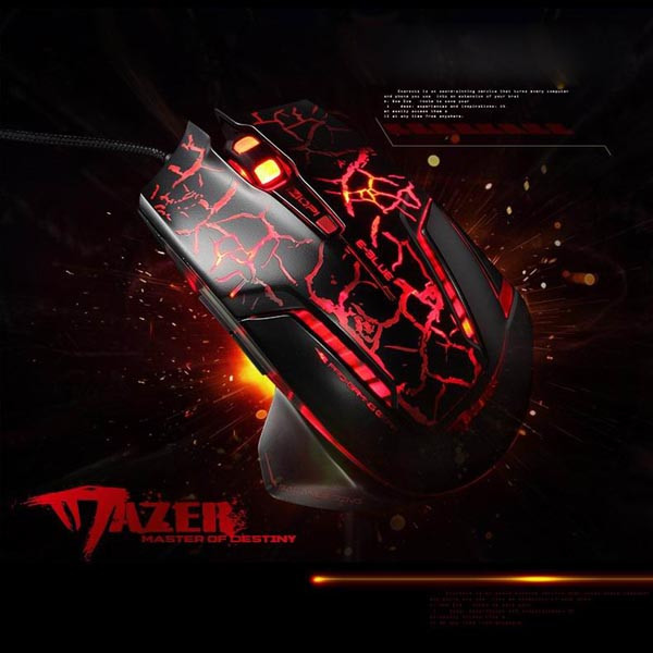 E-blue Mazer Pro Myš drátová, černo-červená, 2500DPI, e-box