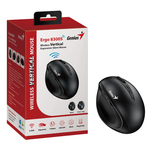 Genius Ergo 8300S Myš bezdrátová, černá, 1600DPI