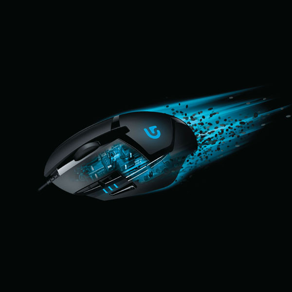 Logitech G402 Hyperion Fury Myš drátová, černá, 4000DPI
