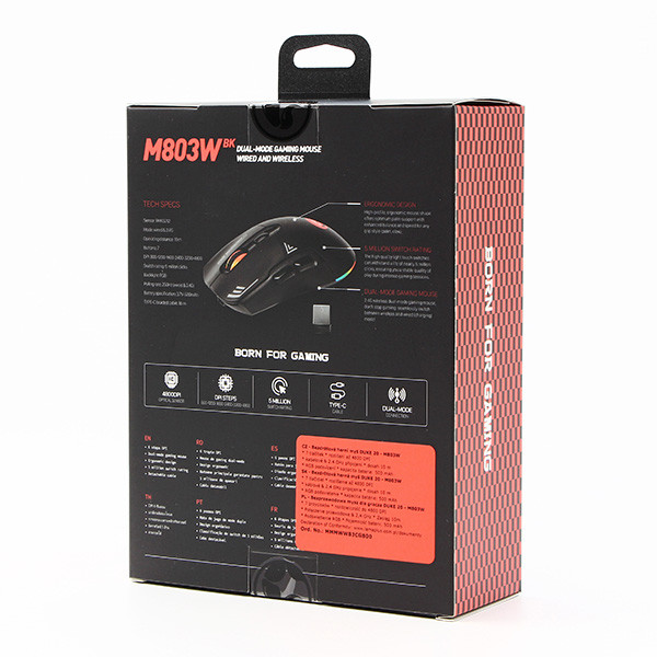 Marvo DUKE 20 Myš bezdrátová, černá, 4800DPI