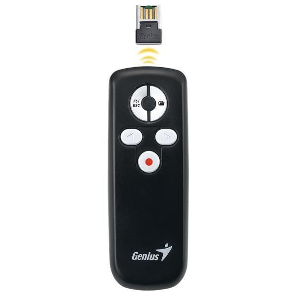 Prezentér 2.4Ghz, media pointer, USB, plug & play, černý