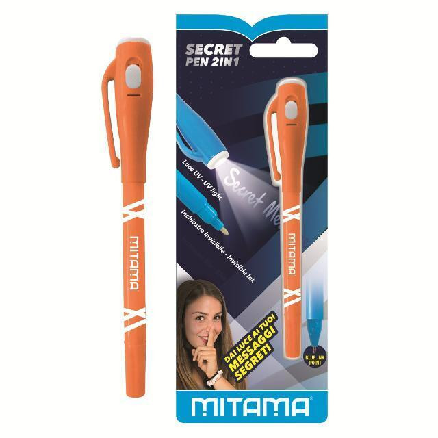 Kuličkové magické pero s UV svítidlem, červená, 2v1, MITAMA 61921B