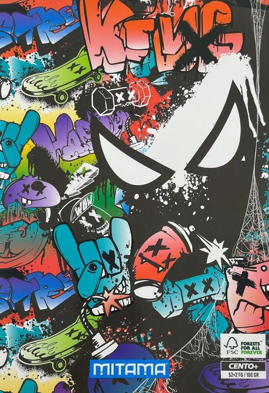 Sešit "Fantasy colours", A4, linkovaný, 52+2 listů, Skate, MITAMA 62163-90039