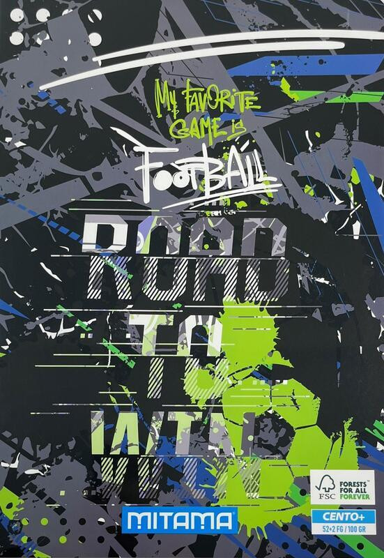 Sešit "Fantasy colours", A4+, linkovaný, 52+2 listů, Fotbal, MITAMA 62163-90041