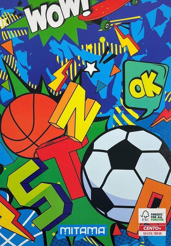 Sešit "Fantasy colours", A4+, linkovaný s okraji, 52+2 listů, Double Ball, MITAMA 62167-90061