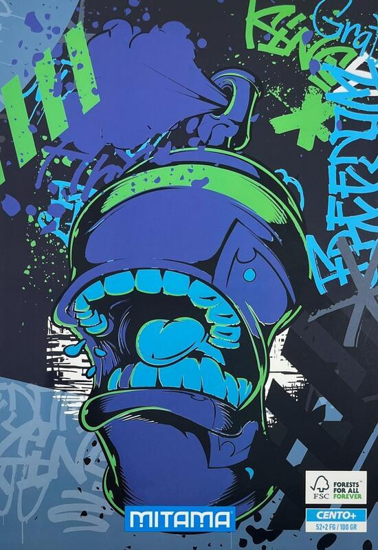 Sešit "Fantasy colours", A4+, linkovaný s okraji, 52+2 listů, Graffiti, MITAMA 62167-90062