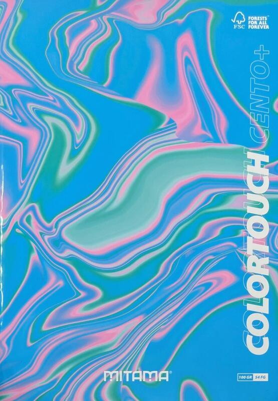 Sešit "Color Touch", A4, čtverečkovaný, 52+2 listů, růžová mramorová, MITAMA 62173-90141