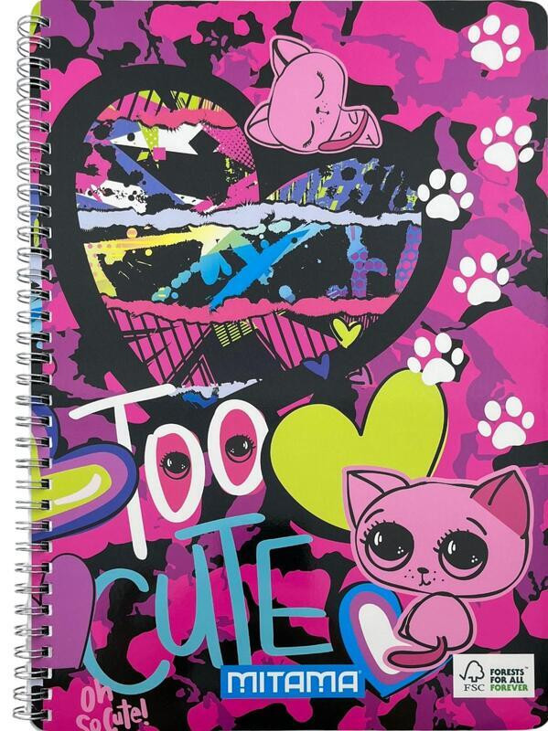 Spirálový sešit "Fantasy colours", A4+, linkovaný, 60 listů, TooCute, MITAMA 62620-90065