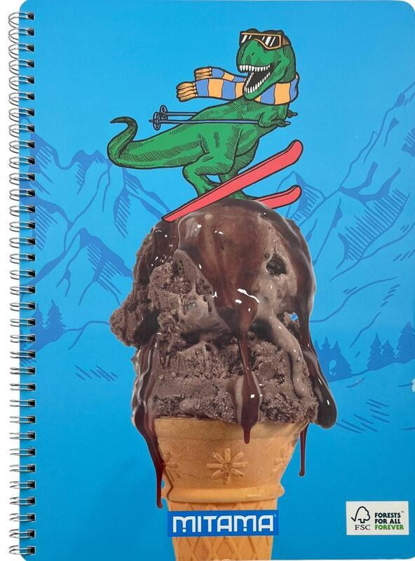 Spirálový sešit "Fantasy colours", A4+, linkovaný, 60 listů, Dino, MITAMA 62620-90066