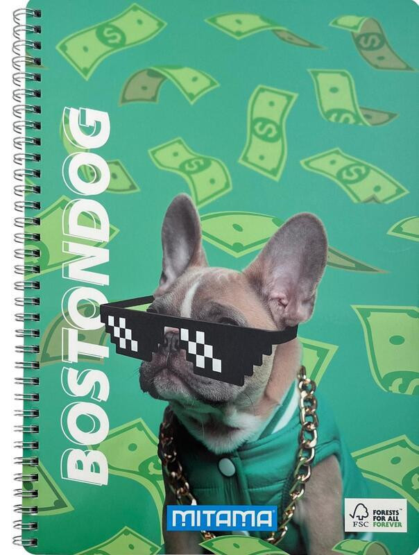 Spirálový sešit "Fantasy colours", A4, linkovaný, 60 listů, štěně, MITAMA 62620-90069