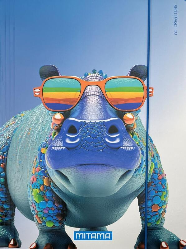 Desky s gumičkou "Animal", hroch, MITAMA 62730-90087