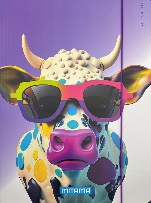 Desky s gumičkou "Animal", kráva, MITAMA 62730-90091