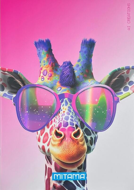 Sešit "Animal", A4, čtverečkovaný, 40+2 listů, žirafa, MITAMA 62732-90094