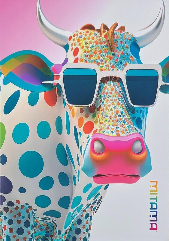 Sešit "Animal", A4, linkovaný, 40+2 listů, kráva, MITAMA 62733-90109