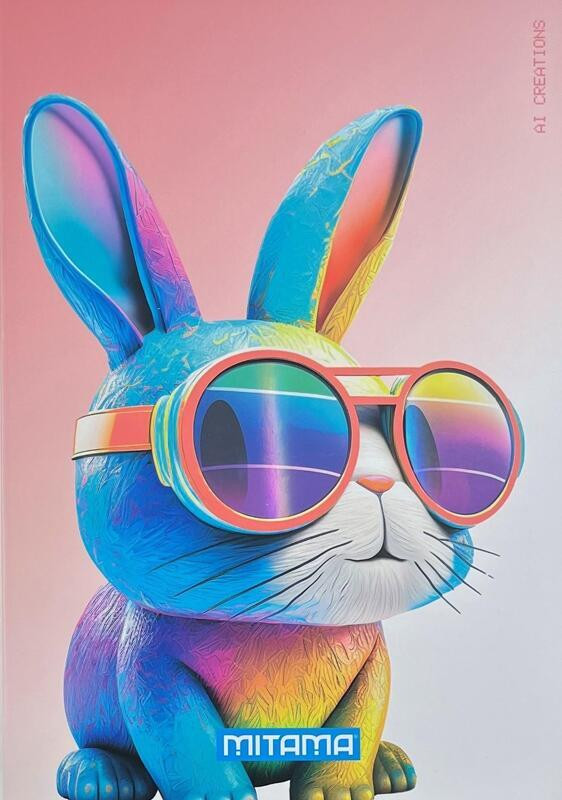 Sešit "Animal", A4, linkovaný, 40+2 listů, králík, MITAMA 62733-90112