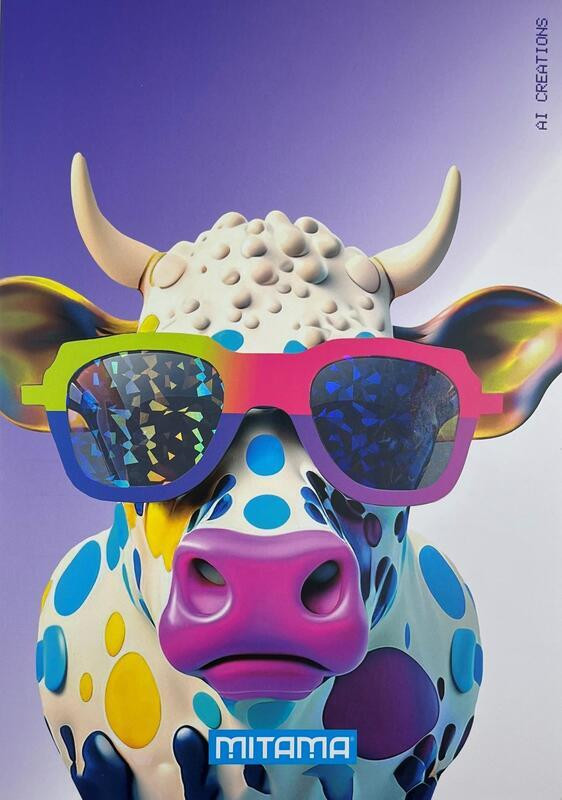 Sešit "Animal", A4, linkovaný s okraji, 40+2 listů, kráva, MITAMA 62744-90118