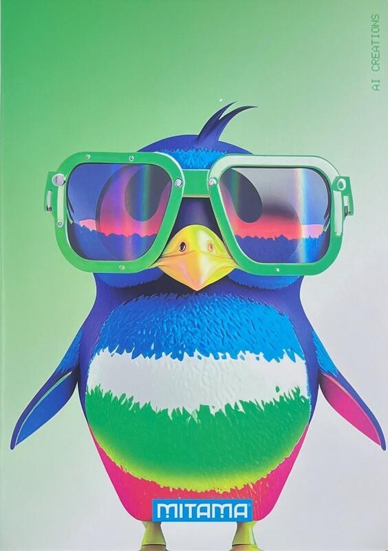 Sešit "Animal", A4, linkovaný s okraji, 40+2 listů, tučňák, MITAMA 62744-90119