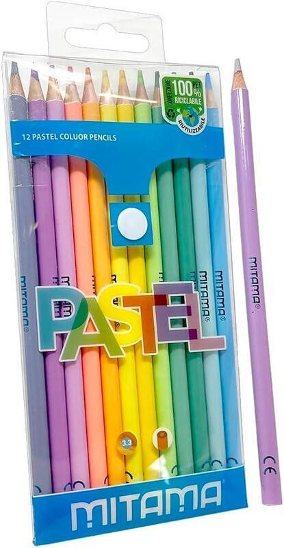 Barevné pastelky PASTEL, 12 barev, kulaté, MITAMA 62827