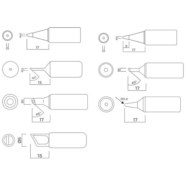 Sada pájecích hrotů NEO TOOLS Páječky, 7 druhů hrotů, ocel, všestranné aplikce