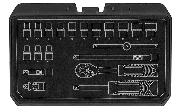 Sada nástrčných klíčů, 10-230, 20 ks, velikost 1/4, kufřík,, NEO TOOLS