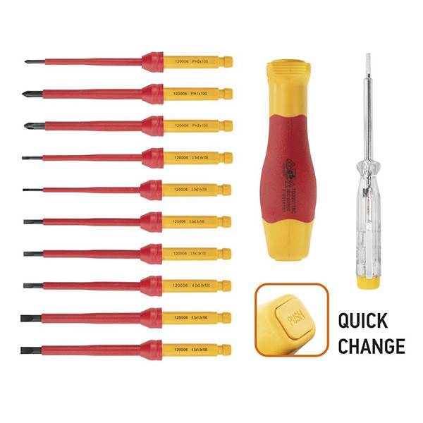 Sada izolovaných šroubováků, 01-308, 1000V, 12 ks, ocel, NEO TOOLS