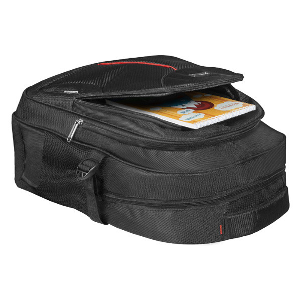 Batoh na notebook 15,6", Carbon, černý z polyesteru, nepromokavé dno a boční kapsy, Defender