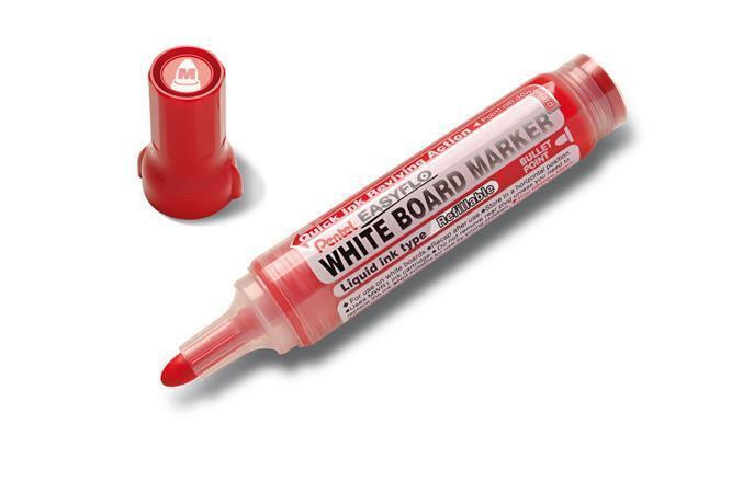 Popisovač na bílou tabuli "Easyflo", červená, 6 mm, kuželový hrot, PENTEL MW50M-B