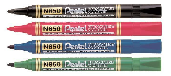 Permanentní popisovač "N850", černá, 1,5 mm, kuželový hrot, PENTEL N850-AE